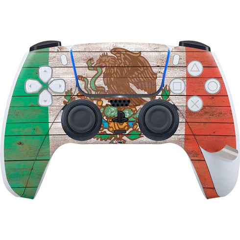 Mexican Flag Dark Wood PS5 Pro Disk Bundle  Skin